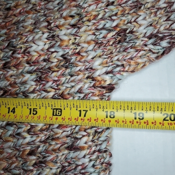 Boston Proper‎ XSmall Orange Chunky Knit Metallic Slouchy Pullover Sweat… - Picture 9 of 11